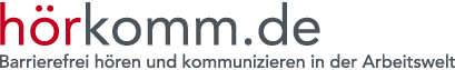 Logo: Hörkomm.de - Barrierefrei hören und kommunizieren in der Arbeitswelt